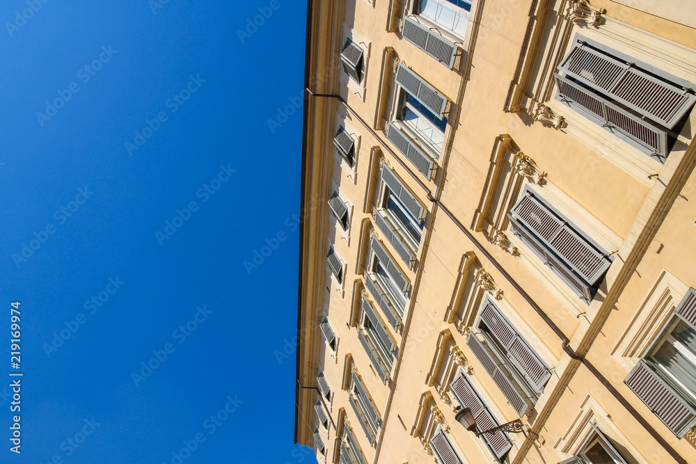 View on the historic architecture in Rome, Italy on a sunny day. View on the historic architecture in Rome, Italy on a sunny day.