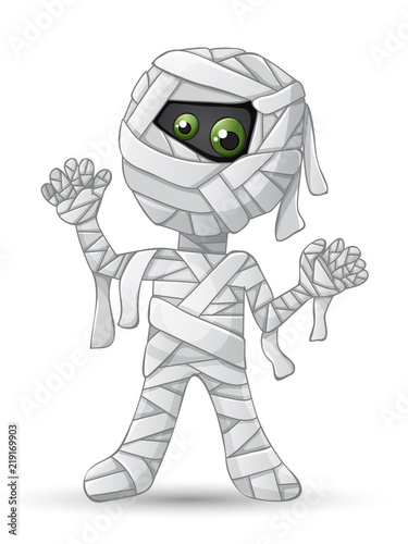 Spooky mummy for Halloween isolated