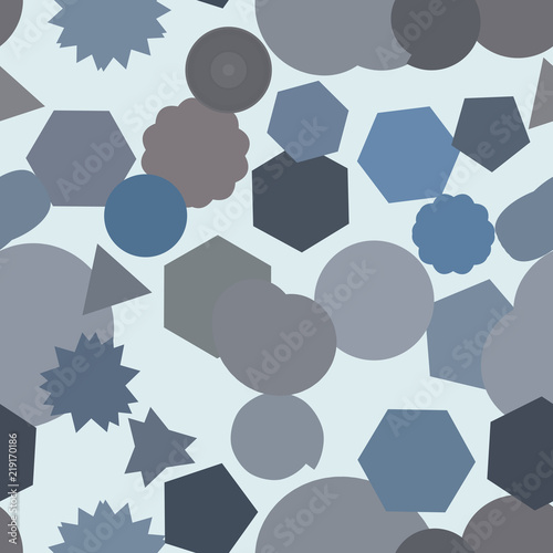 Seamless shape of mixed, abstract geometric background pattern. Web, hexagon, digital & color.