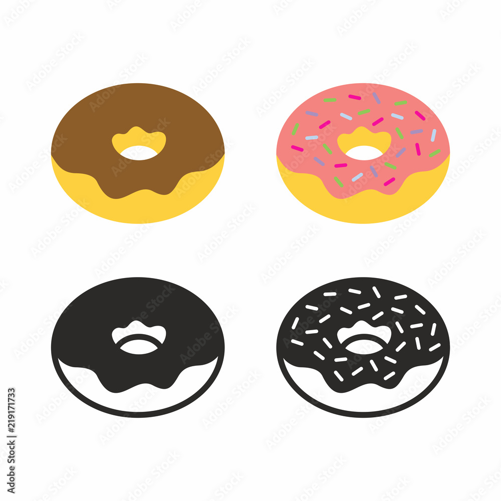 Donut icon. Vector icon set. Donut icon. Vector icon set.