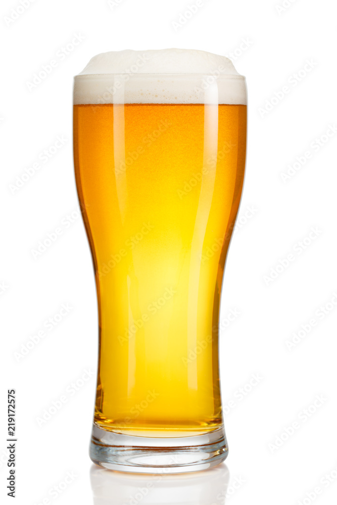 glass of beer isolated on white background. glass of beer isolated on white background.