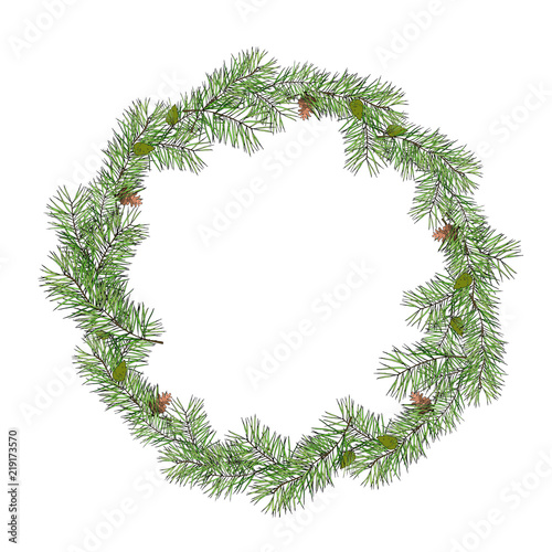 Spruce wreath with cones for Christmas and New Year