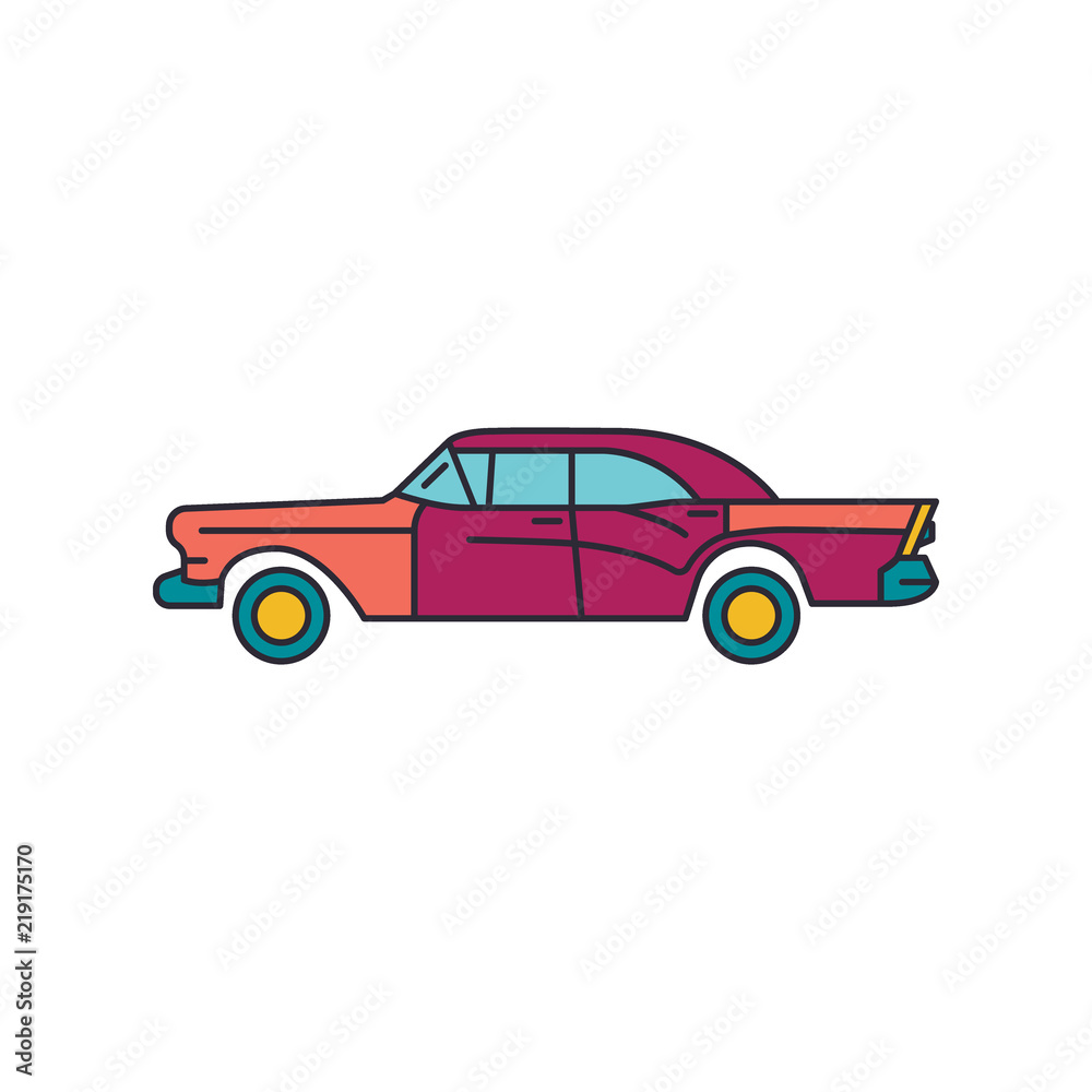 Old cuban car icon, cartoon style