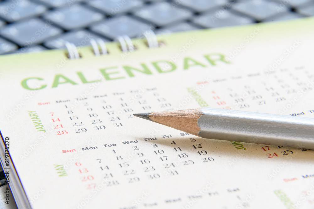 Calendar planner / timetable or schedule arrangement concept Calendar planner / timetable or schedule arrangement concept