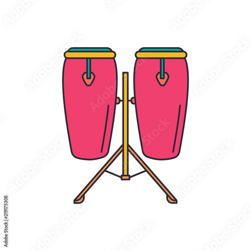Conga drum icon, cartoon style