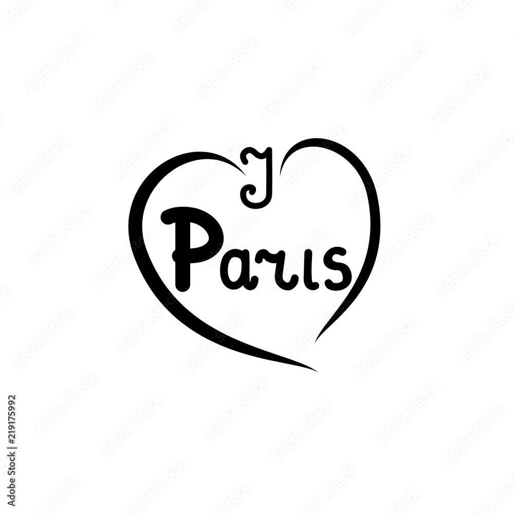 Obraz premium T shirt typography with quote i love Paris. Conceptual handwritten phrase Paris is always a good idea. Hand drawn graphic. Typographic print poster. Lettered calligraphic design. Vector illustration.