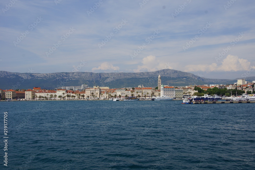 Panoramic view of Hvar in Dalmatia, Croatia