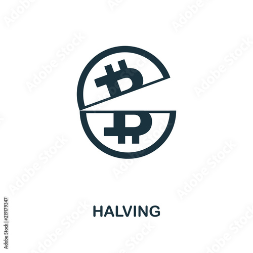 Halving icon. Monochrome style design from crypto currency icon collection. UI. Pixel perfect simple pictogram halving icon. Web design, apps, software, print usage.