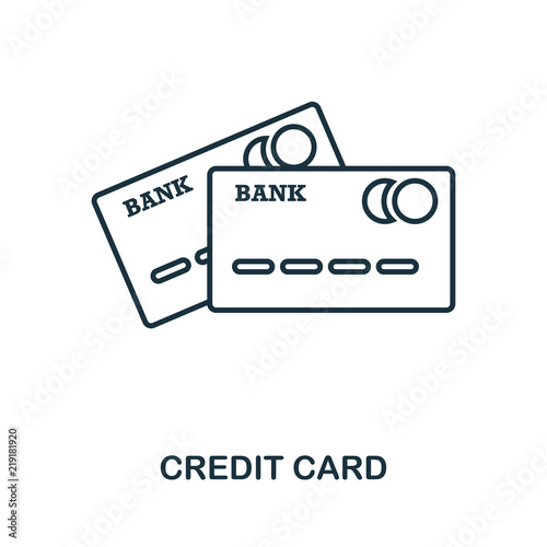 Credit Card outline icon. Simple element illustration. Credit Card icon sign design from travel collection. Perfect for web design, apps, software, print.