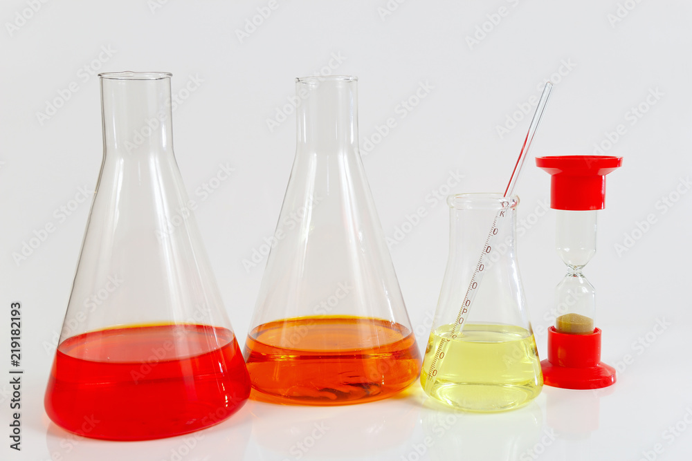 Tools and equipment for scientific analyzes on a white background Tools and equipment for scientific analyzes on a white background