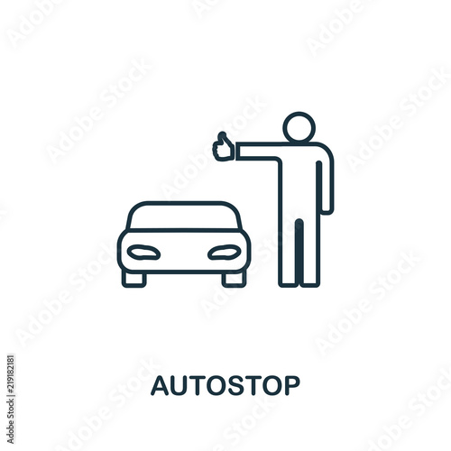 Autostop outline icon. Simple element illustration. Autostop icon sign design from travel collection. Perfect for web design, apps, software, print.