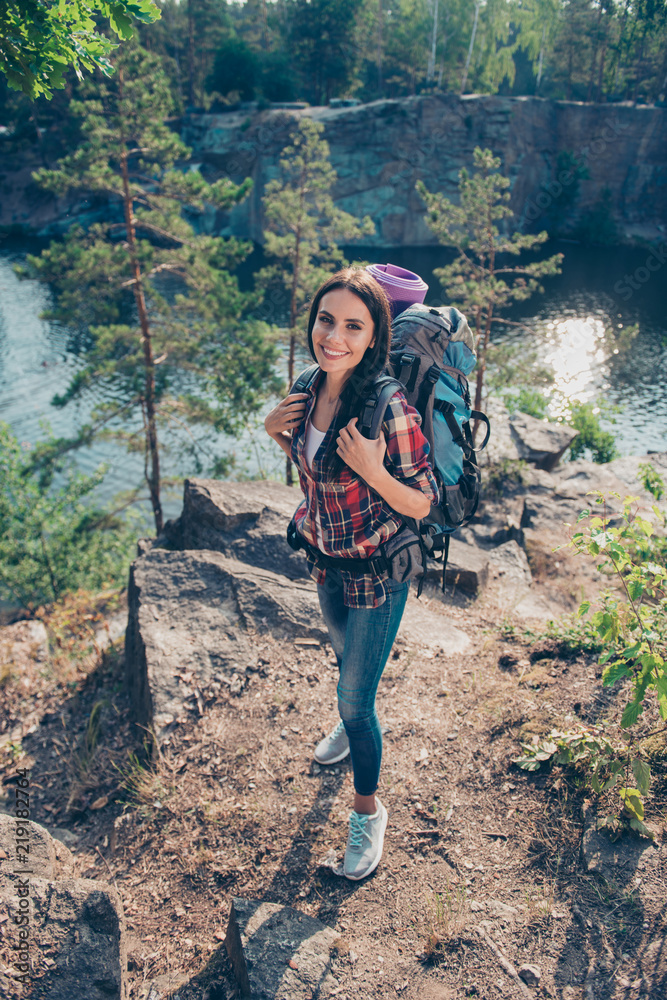 Obraz premium Full body length vertical size, top above high angle view of nic