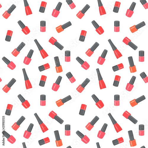 Nail polish bottles seamless pattern. Raster Illustration