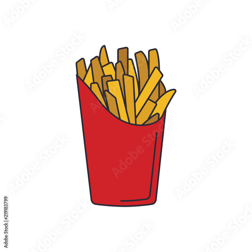 French fries icon, cartoon style