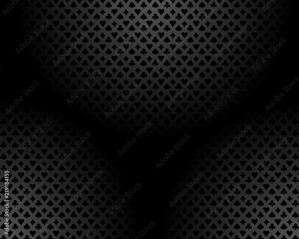 Naklejka premium Casino grey black poker suits shadow background pattern