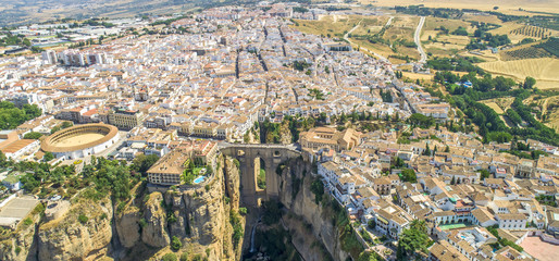 Canvas schilderij Ronda Puente Nuevo Drone-zicht op Ronda Malaga  © Ismael