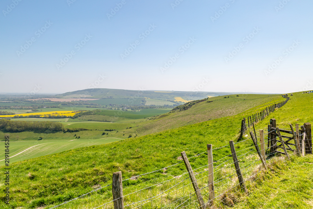 Looking out over the South Downs, from Firle Beacon, in Sussex