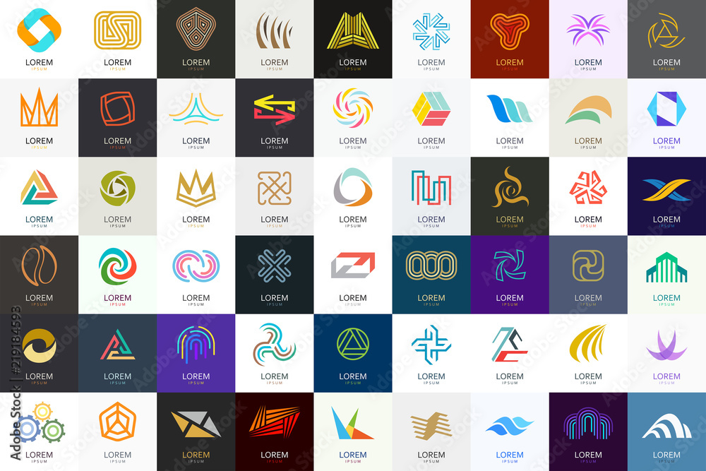 Abstract logos collection. Geometrical abstract logos Abstract logos collection. Geometrical abstract logos