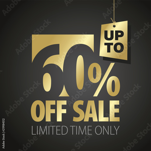 60 percent off sale discount limited time gold black background
