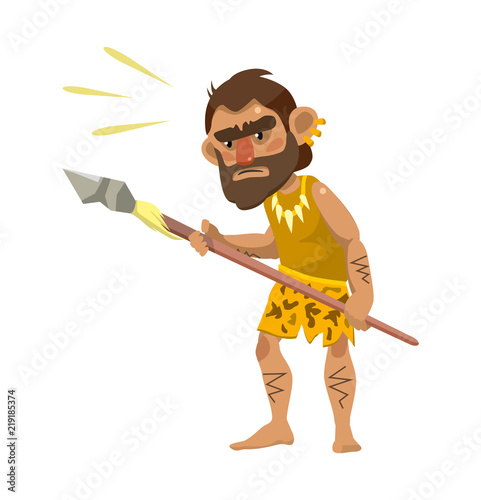 An ancient man with a spear
