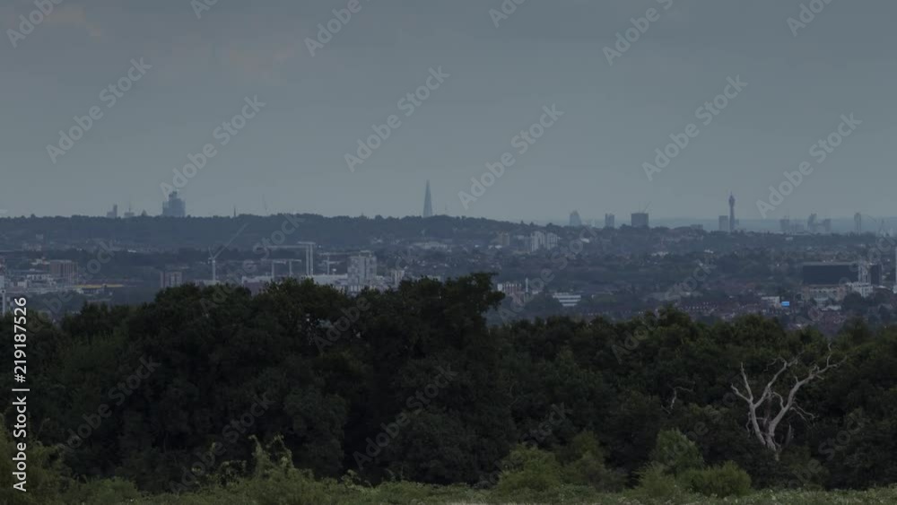 The distance London skyline as seen in a timelapse from Stanmore The distance London skyline as seen in a timelapse from Stanmore