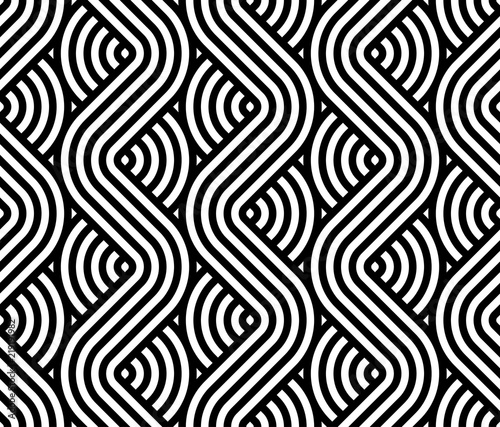 Vector geometric pattern. Seamless braided linear pattern.