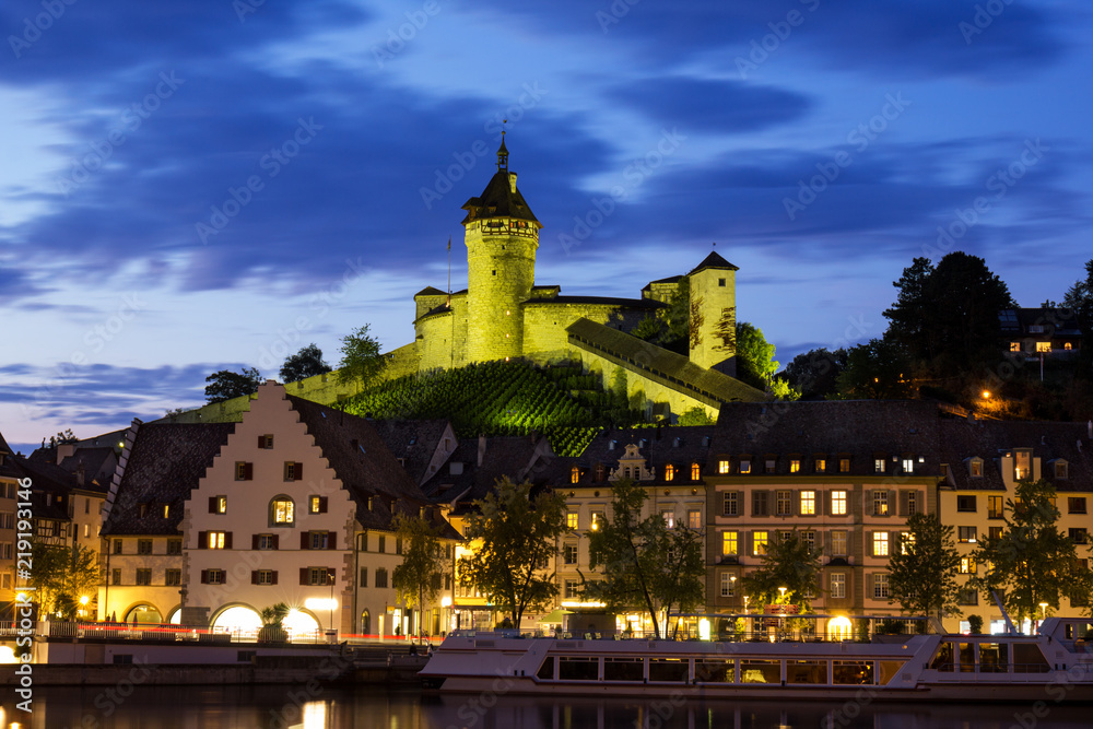 The medieval fortress Munot in the evening, Schaffhausen, Switzerland