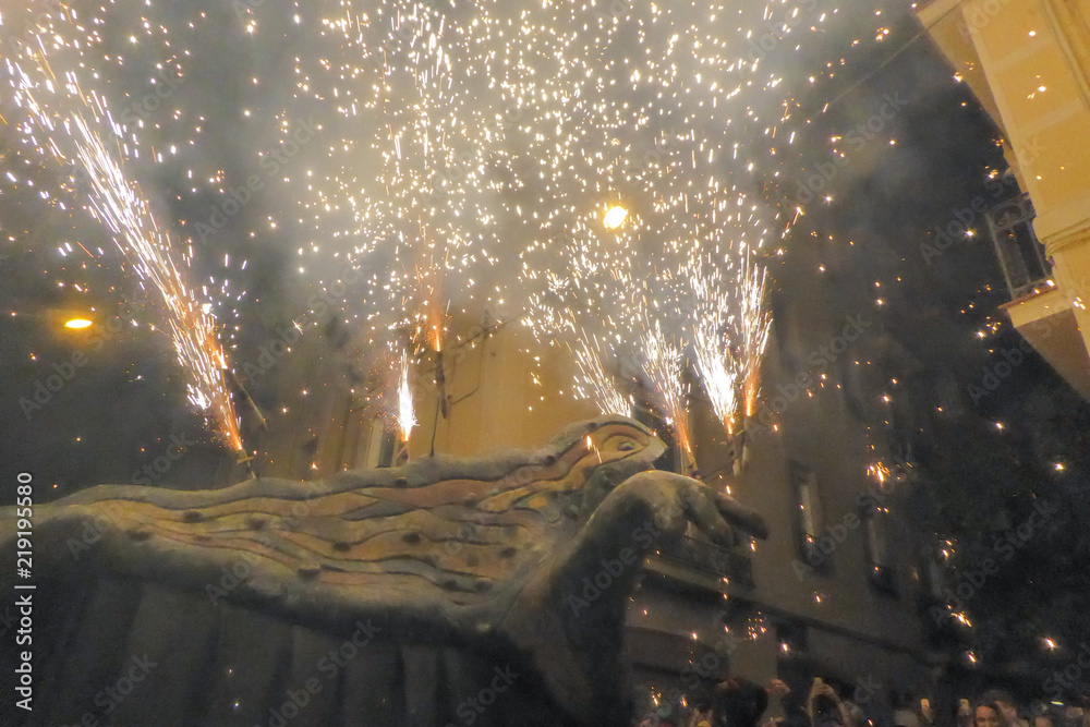 Φωτογραφία Barcelona. Fiestas con correfocs del barrio de Gracia