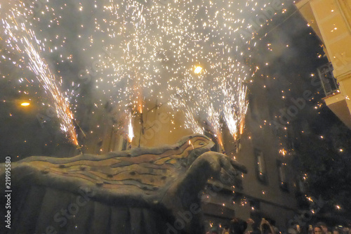 Barcelona. Fiestas con correfocs del barrio de Gracia  photo