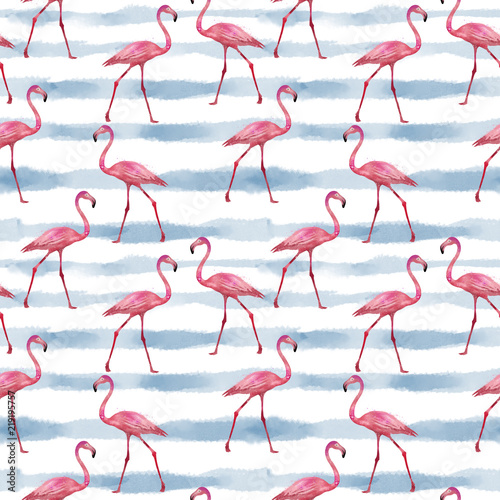 Seamless flamingos pattern  vector