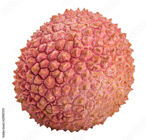 Sweet fresh lychee fruit isolated on white background. Clipping path