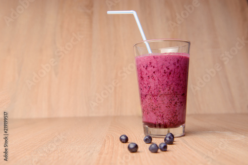 Blueberry smoothie with fresh berries