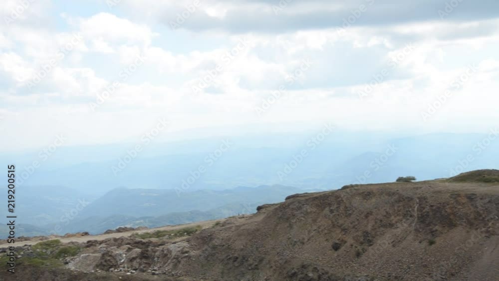 Panning shot of a landscape from highest peak of Kopaonik mountain, Serbia Panning shot of a landscape from highest peak of Kopaonik mountain, Serbia