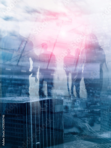 Abstract business Cover Design Vertical Format. Background double exposure graph