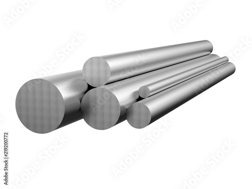 Galvanized steel tube. Metal products. 3d illustration