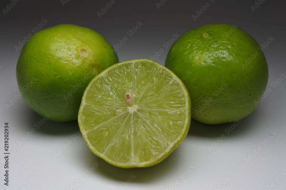 Fresh green lemons
