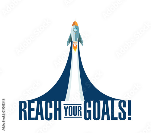 Fotografie reach your goals rocket smoke message