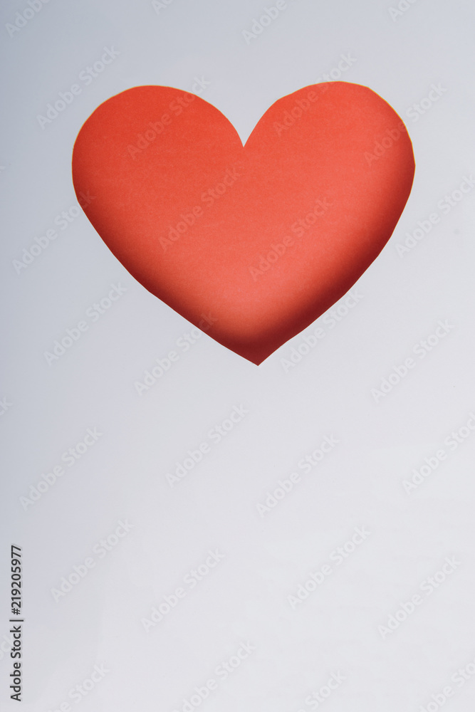 Red Heart Paper Sticker Shadow. Red Heart Paper Sticker Shadow.