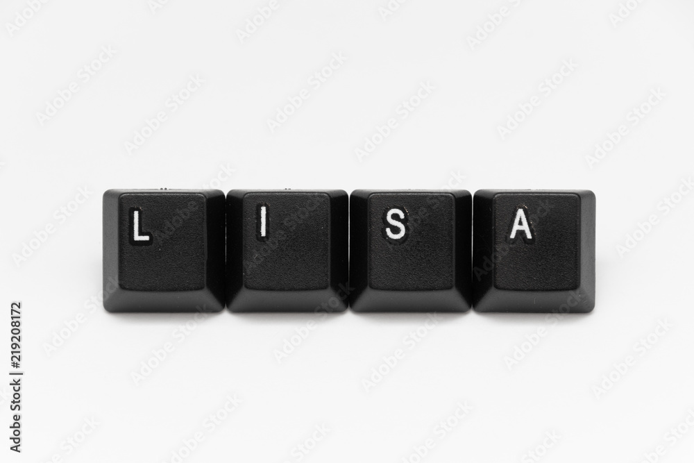 Black keys of keyboard with different years, words, names Black keys of keyboard with different years, words, names