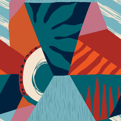 Fotobehang Collecties patronen Floral hawaiian contemporary seamless pattern.  © Tasiania