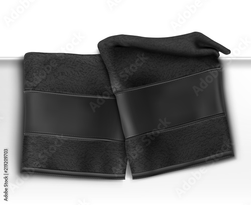 Vector. Mock Up. Black Towel