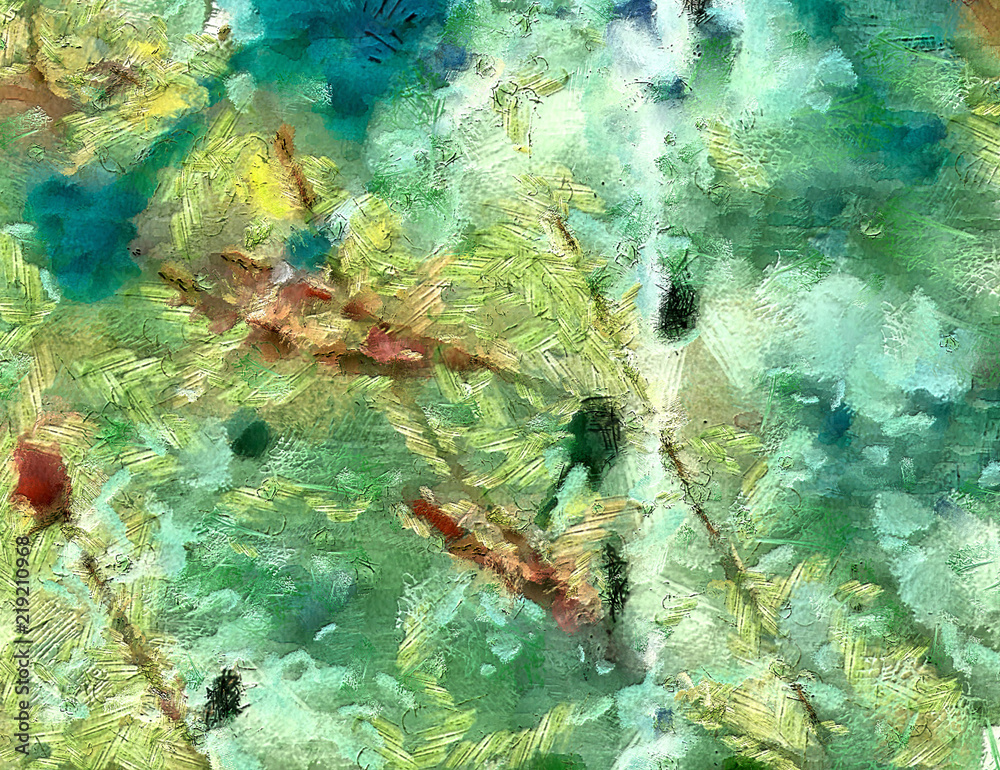 Fototapeta premium Detailed close up grunge abstract background. Dry brush strokes hand drawn oil textured paint on canvas texture. Creative simple pattern for graphic work, web design or wallpaper. Vintage style.