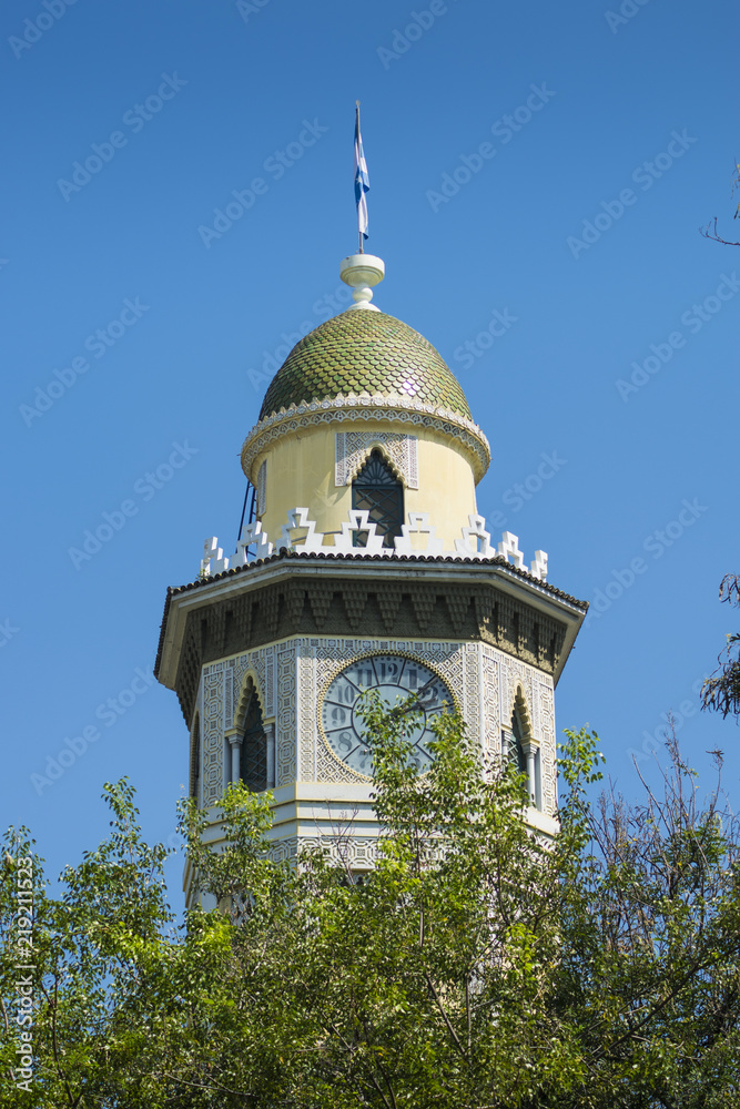 Fototapeta premium The old clock tower called Torre Morisca at Malecon Simon Bolivar in Guayaquil