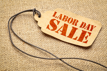 Labor Day sale sign on paper price tag