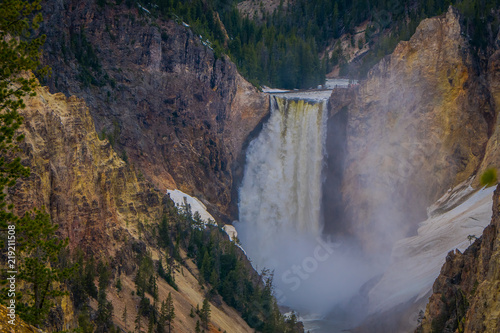Upper Yellowstone Falls in Yellowstone National Park  Wyoming  United States