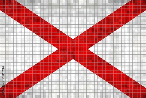 Abstract Mosaic flag of Alabama - illustration, 
The flag of the state of Alabama, 
Alabama grunge mosaic flag