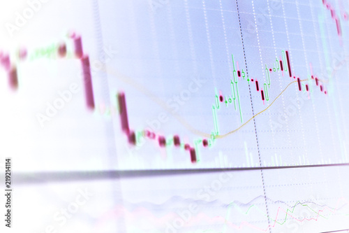 graph chart of stock market investment trading.