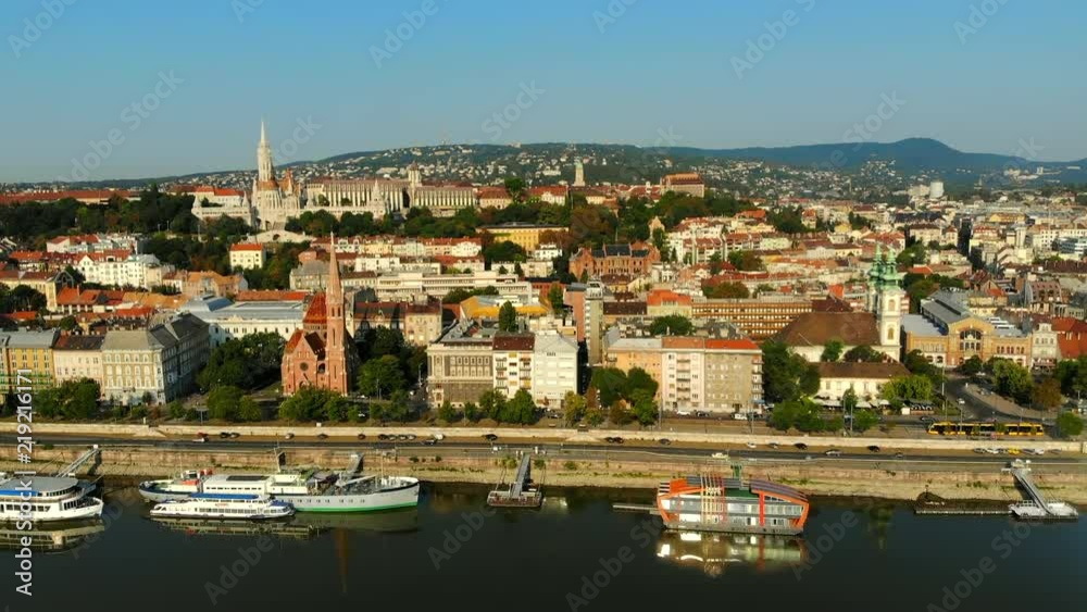 Budapest Buda bank Danube aerial 2 Budapest Buda bank Danube aerial 2