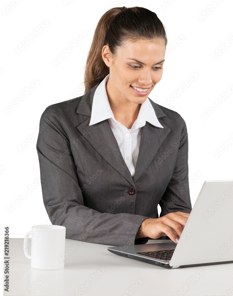 Portrait of a Businesswoman Working with Laptop Portrait of a Businesswoman Working with Laptop