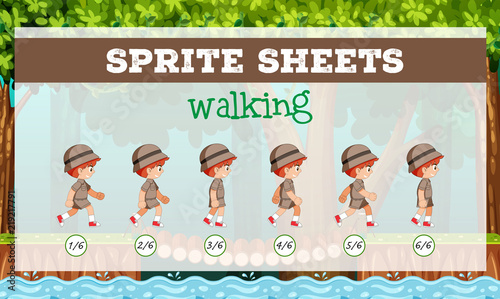 sprite sheet boy walking
